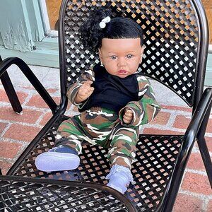 🆕22.8 Inch Reborn Doll with Soft Cloth Body African American Olivia Girl Doll